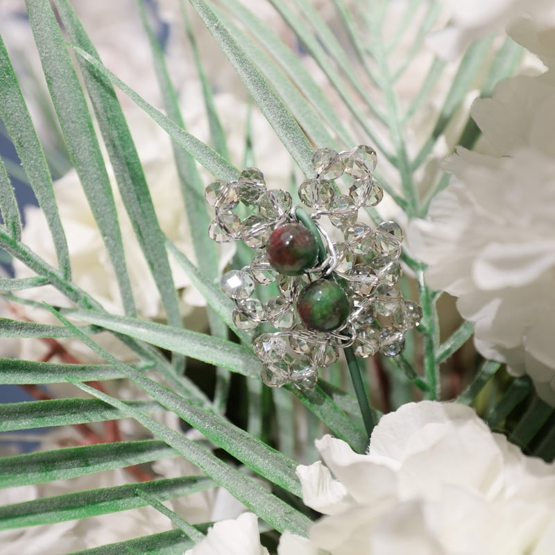 Aranjament din flori artificiale Echilibru | Floare de cires real touch | Bijuterie zoisit, cristale albe | AF0004 Aranjament din flori artificiale Echilibru | Floare de cires real touch | Bijuterie zoisit, cristale albe | AF0004