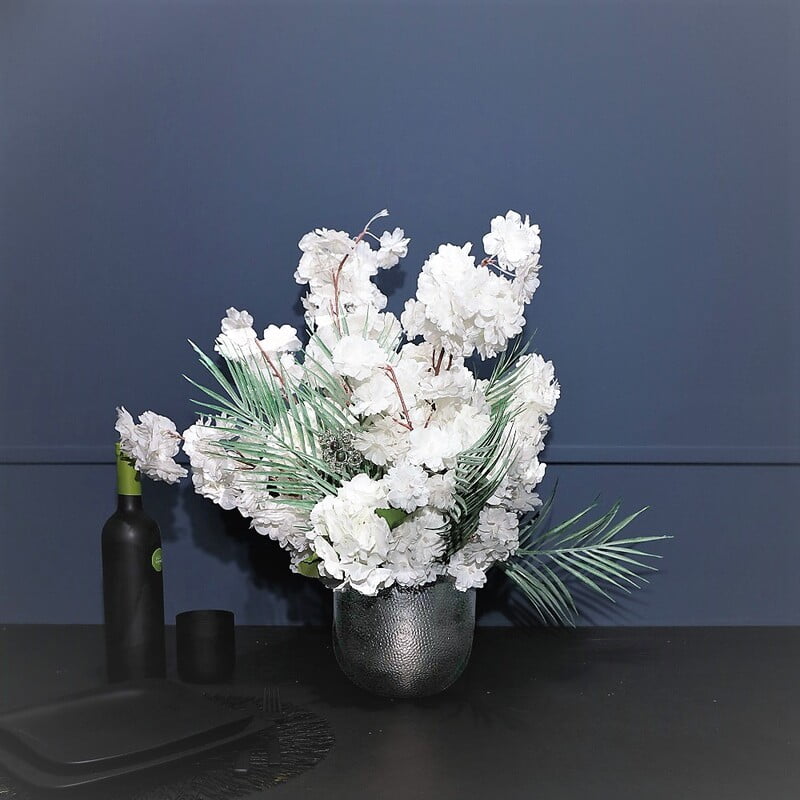 Aranjament din flori artificiale Echilibru | Floare de cires real touch | Bijuterie zoisit, cristale albe | AF0004 Aranjament din flori artificiale Echilibru | Floare de cires real touch | Bijuterie zoisit, cristale albe | AF0004