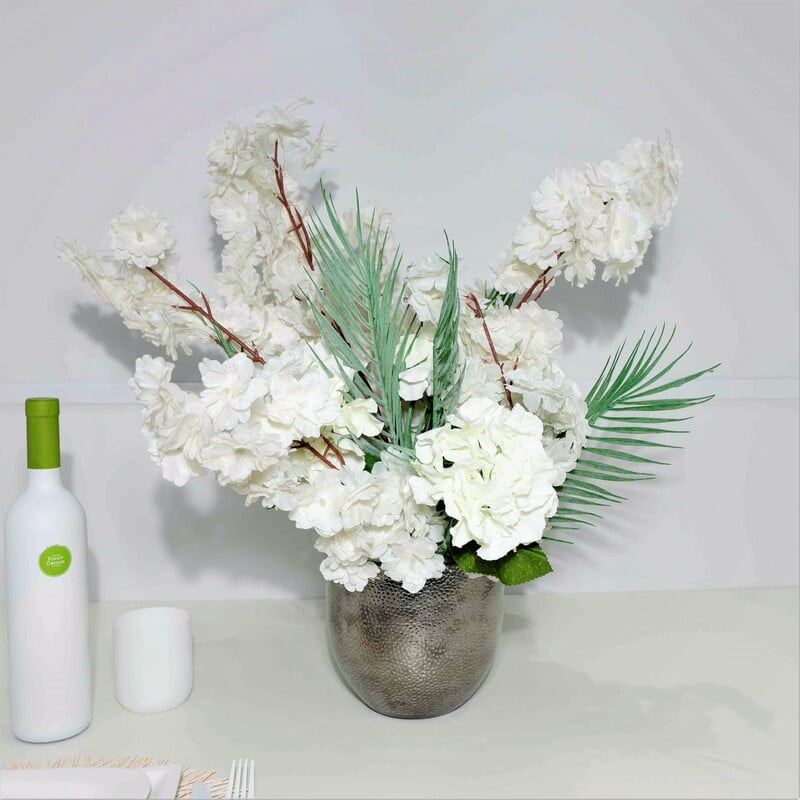 Aranjament din flori artificiale Echilibru | Floare de cires real touch | Bijuterie zoisit, cristale albe | AF0004 Aranjament din flori artificiale Echilibru | Floare de cires real touch | Bijuterie zoisit, cristale albe | AF0004