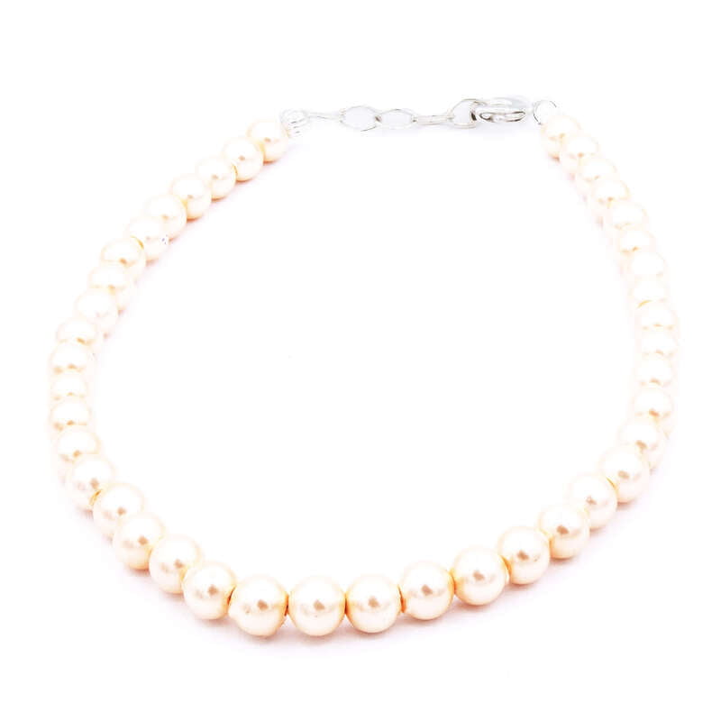 Bratara cu perle somon | Inchizatoare din argint | Structura Insirata | Handmade | BR0051 Bratara cu perle somon | Inchizatoare din argint | Structura Insirata | Handmade | BR0051