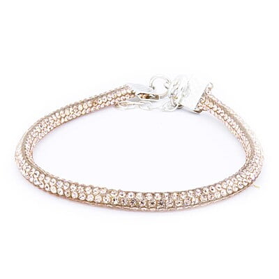 Bratara cu strasuri roz gold| Inchizatoare din argint| Lant prelungitor| Handmade| BR00113