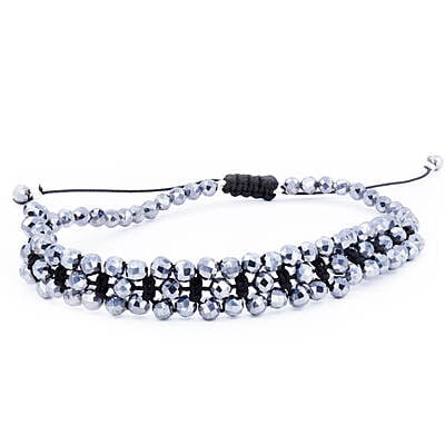 bratara din pietre semipretioase de Terahertz|Pietrele sunt de 4mm fatetate|Modl impleti|shamballa| BR0117