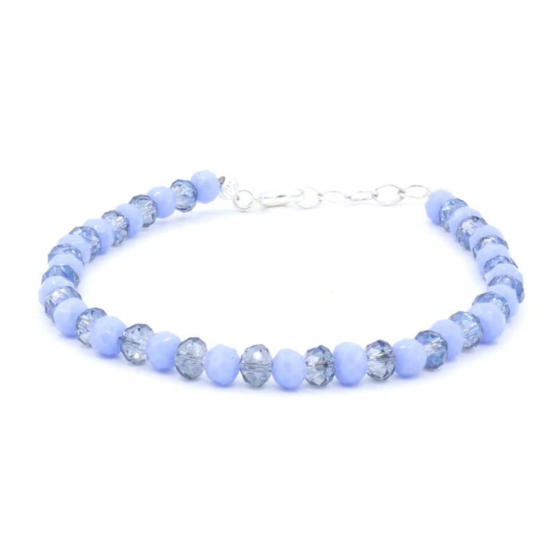 Bratara din cristale bleu si gri cu ape | Cristale de 4 si 6mm fatetare | Inchizatoare din argint | Lant prelungitor | BR 0149 Bratara din cristale bleu si gri cu ape | Cristale de 4 si 6mm fatetare | Inchizatoare din argint | Lant prelungitor | BR 0149