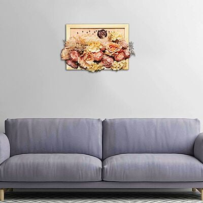 Tablou 3D lux colectia Dinamic | Trandafiri, hortensii real touch | Bijuterie Piatra soarelui si cristale | WD3A3 0012