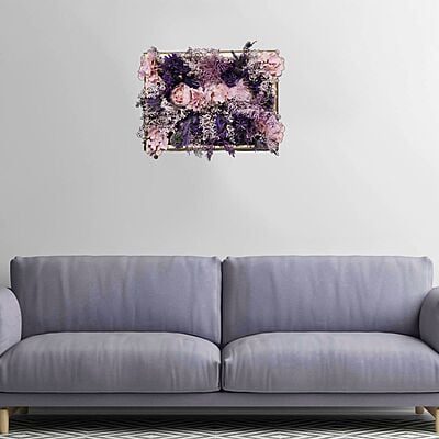 Tablou 3D lux colectia Elixir | Bujori, hortensie real touch | Bijuterie Cuart roz si cristale | WD3A3 0008